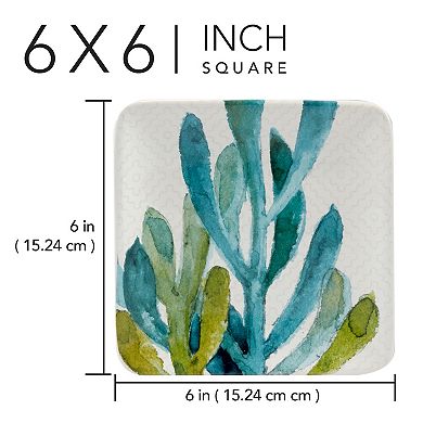 Certified International Cactus Verde Canape Plates 4-piece Set