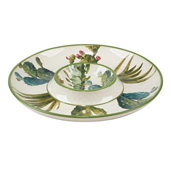Certified International Cactus Verde Chips & Dip Platter
