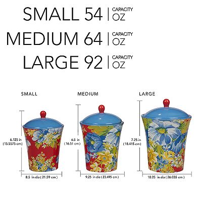 Certified International Blossom Canisters 3-piece Set