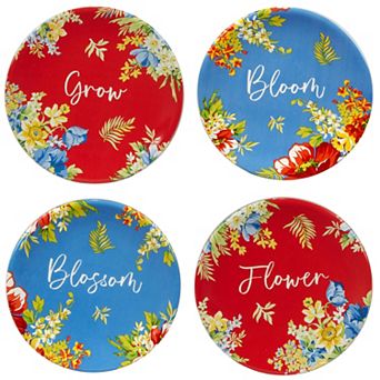 Certified International Blossom Canape Plates 4 pc Set