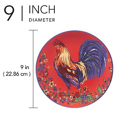 Certified International Morning Rooster Salad Plates 4-piece Set