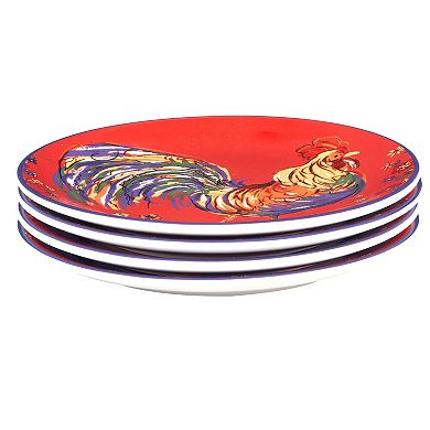 Certified International Morning Rooster Salad Plates 4-piece Set