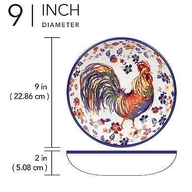 Certified International Morning Rooster 4-Piece Soup Bowl Set