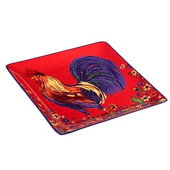 Certified International Morning Rooster Square Platter