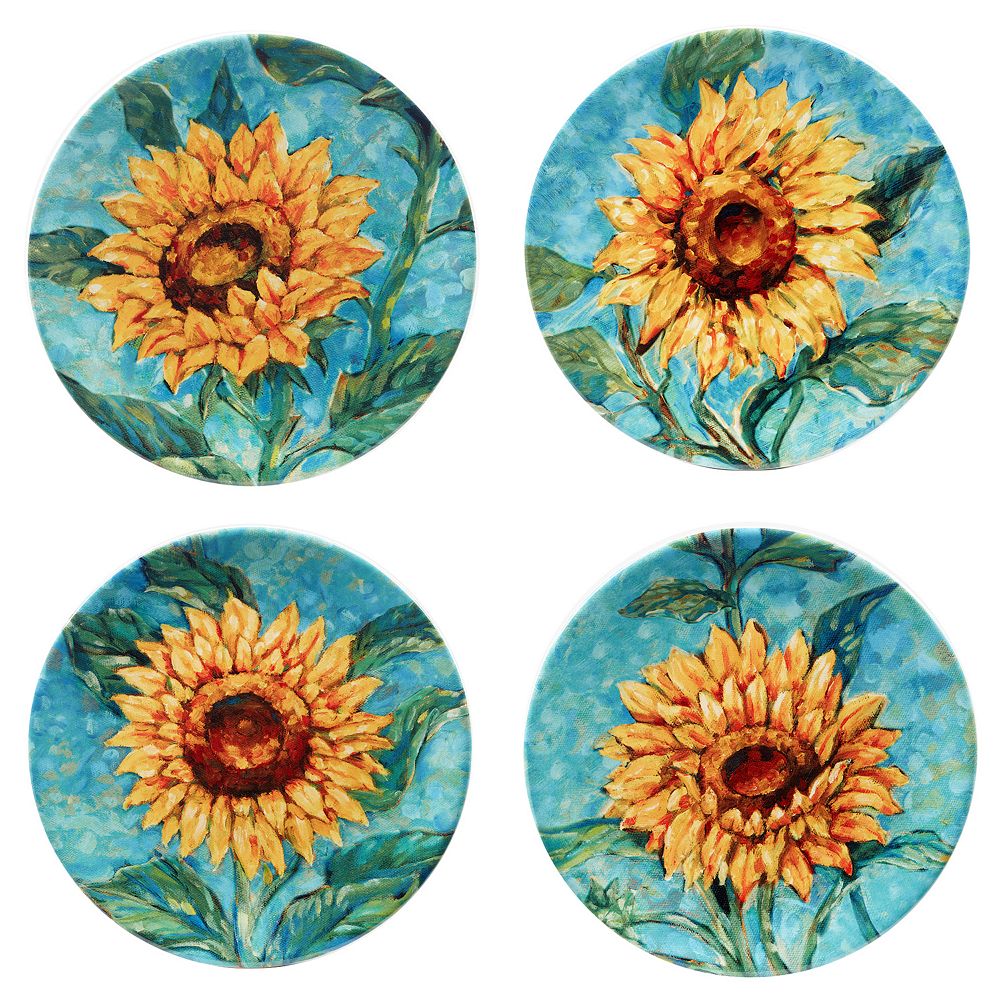 Certified International Morning Rooster 4-Piece Salad Plate Set