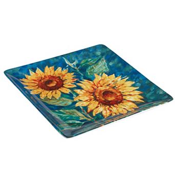 Certified International Golden Sunflowers Square Platter