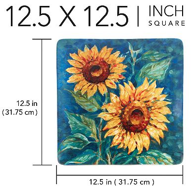 Certified International Golden Sunflowers Square Platter