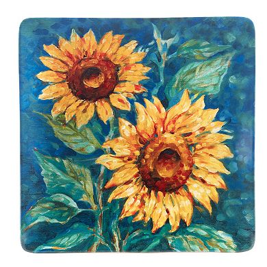 Certified International Golden Sunflowers Square Platter