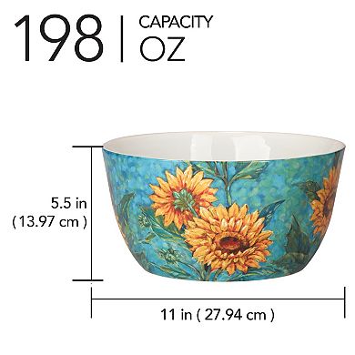 Certified International Golden Sunflowers Deep Bowl
