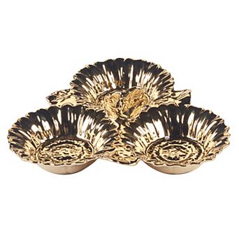 Certified International Golden Sunflowers 3 Section Server Platter