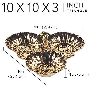 Certified International Golden Sunflowers 3 Section Server Platter