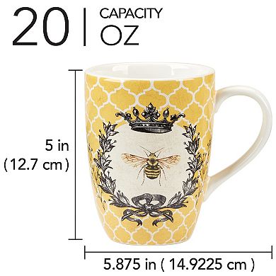 Certified International French Bees 4-Piece Mug Set