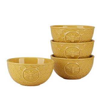 Certified International French Bees Ice Cream Bowls 4 pc Set