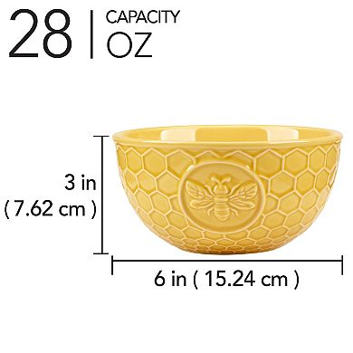 Certified International French Bees Ice Cream Bowls 4-piece Set