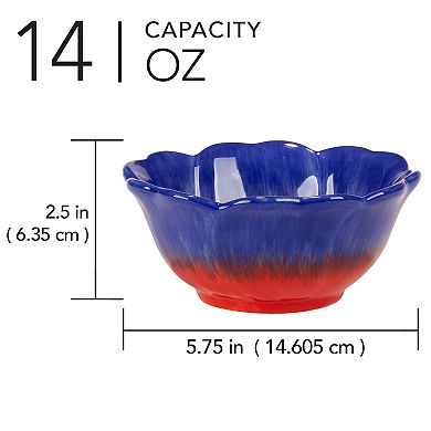Certified International Poppy 3D Flower Ice Cream Bowls 4-piece Set