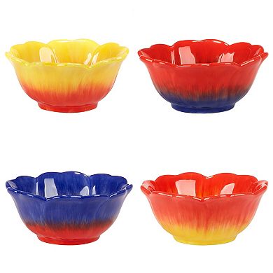 Certified International Poppy 3D Flower Ice Cream Bowls 4-piece Set