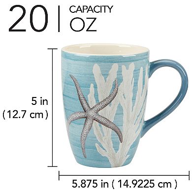 Certified International Beyond the Shore Mugs 4-piece Set