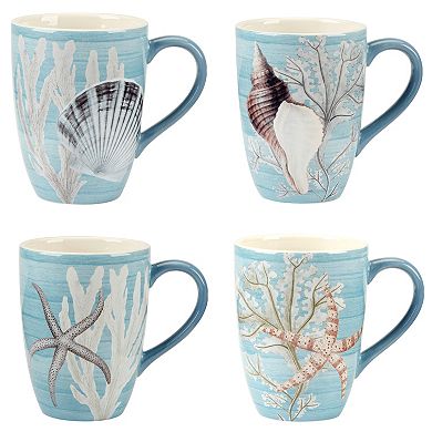 Certified International Beyond the Shore Mugs 4-piece Set