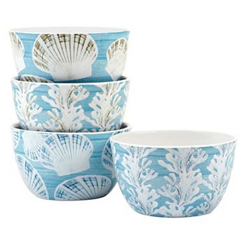 Certified International 4 pc Beyond the Shore Ice Cream Bowl Set