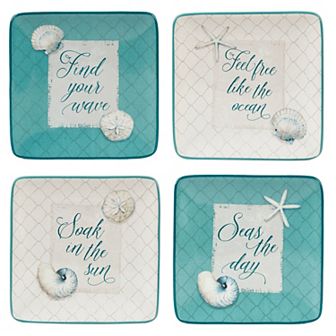 Certified International 4 pc Ocean View Canape Plate Set