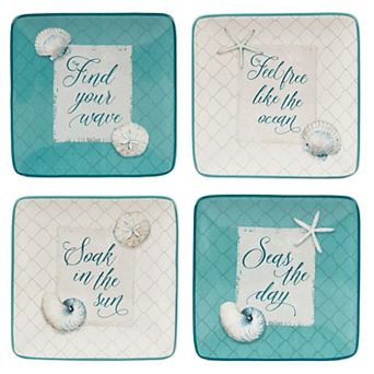 Certified International 4 pc Ocean View Canape Plate Set