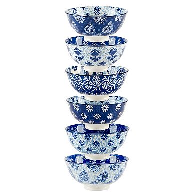 Certified International Carnival Blue All Purpose Bowls 6-piece Set