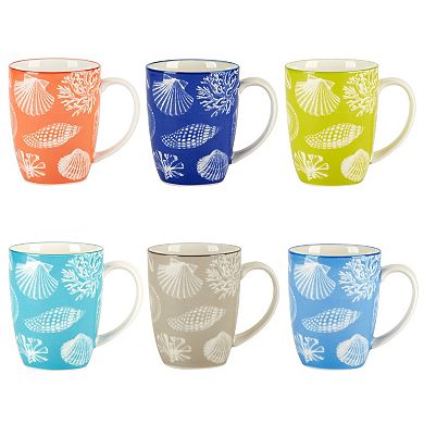 Certified International Seaside Mugs 6-piece Set
