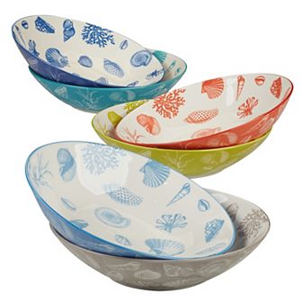 Certified International 6 pc Seaside Soup & Pasta Bowl Set