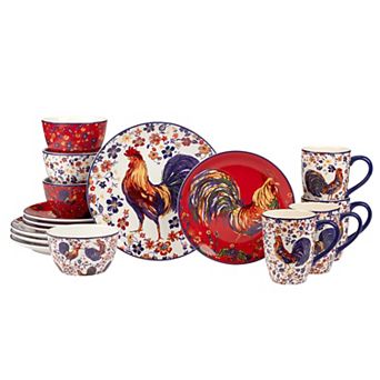 Certified International 16 pc Morning Rooster Dining Set
