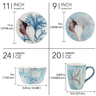 Certified International 16-Piece Beyond the Shore Dining Set