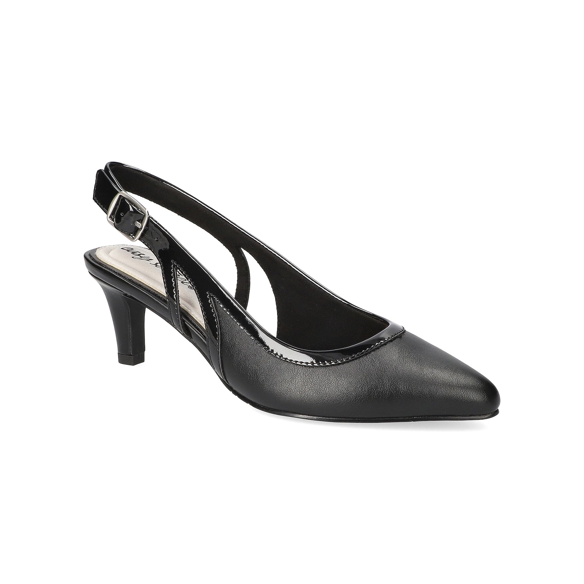 Easy Street Womens Glisten Slingback Pumps, Size: 6 Wide, Black