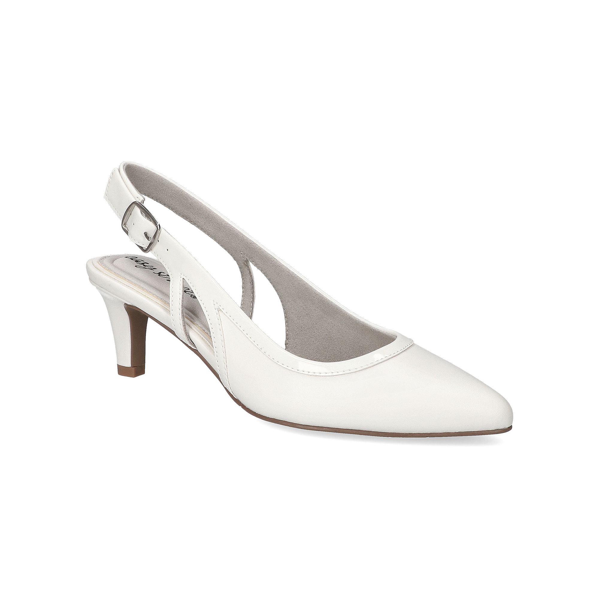Easy Street Womens Glisten Slingback Pumps, Size: 6 XW, White