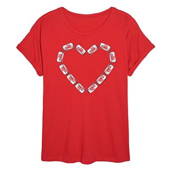 Juniors' Diet Coke Can Heart Oversized Tee