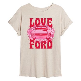 Juniors' Ford Mustang Love Ford Oversized Tee