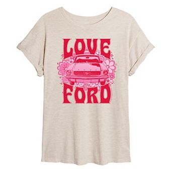 Juniors' Ford Mustang Love Ford Oversized Tee