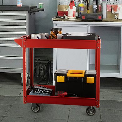 Stalwart Two-Tier Rolling Tool Cart