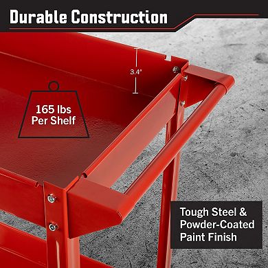 Stalwart Two-Tier Rolling Tool Cart