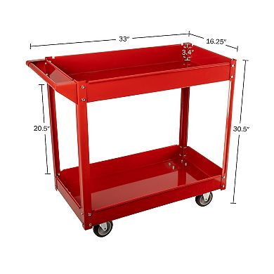 Stalwart Two-Tier Rolling Tool Cart