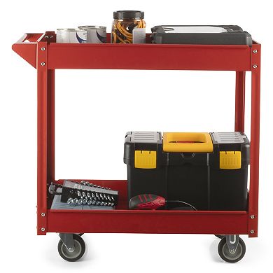 Stalwart Two-Tier Rolling Tool Cart