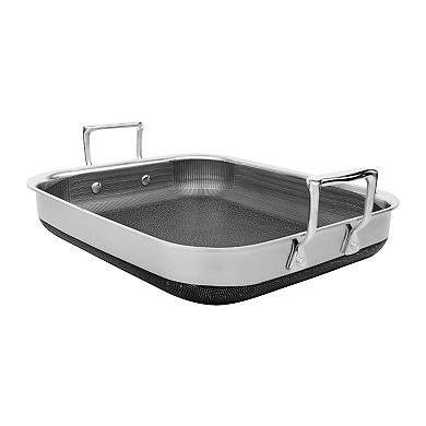 Livwell DiamondClad 14-inch Hybrid Nonstick Stainless Steel Roasting Pan with Basket