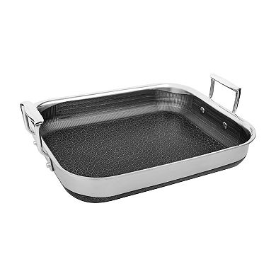 Livwell DiamondClad 14-inch Hybrid Nonstick Stainless Steel Roasting Pan with Basket