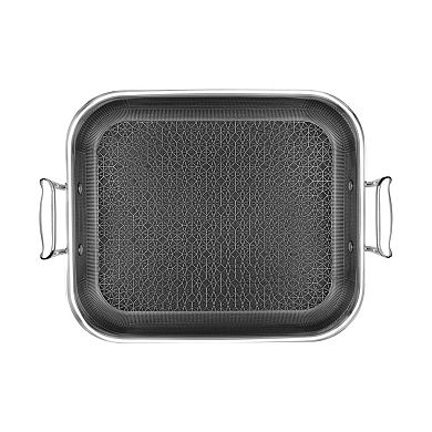 Livwell DiamondClad 14-inch Hybrid Nonstick Stainless Steel Roasting Pan with Basket