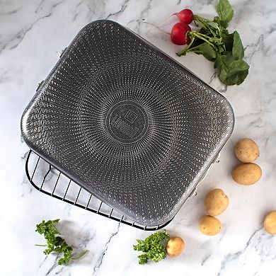 Livwell DiamondClad 14-inch Hybrid Nonstick Stainless Steel Roasting Pan with Basket