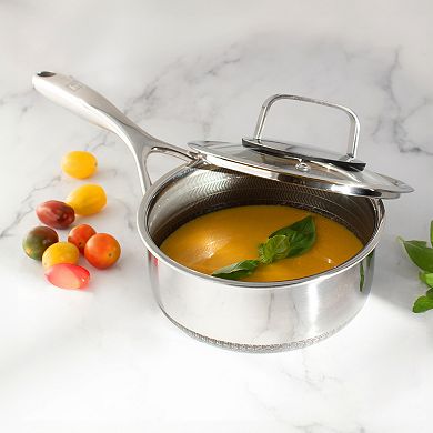 Livwell DiamondClad 1.5-Quart Hybrid Nonstick Stainless Steel Saucepan and Lid