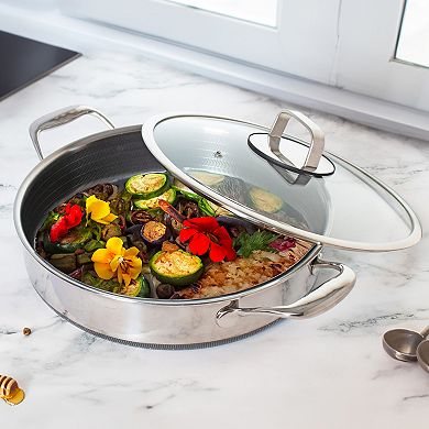Livwell DiamondClad 5-Quart Hybrid Nonstick Stainless Steel Saute Pan and Lid