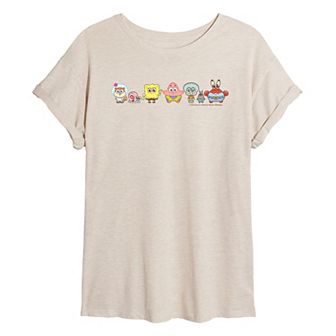 Juniors' SpongeBob SquarePants Group Lineup Oversized Tee