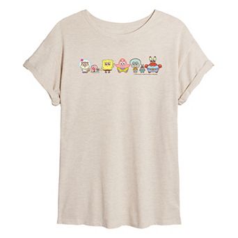 Juniors' SpongeBob SquarePants Group Lineup Oversized Tee