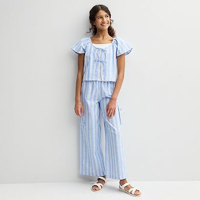 Girls 6-20 SO® Layered Tie Front Top in Regular & Plus Size
