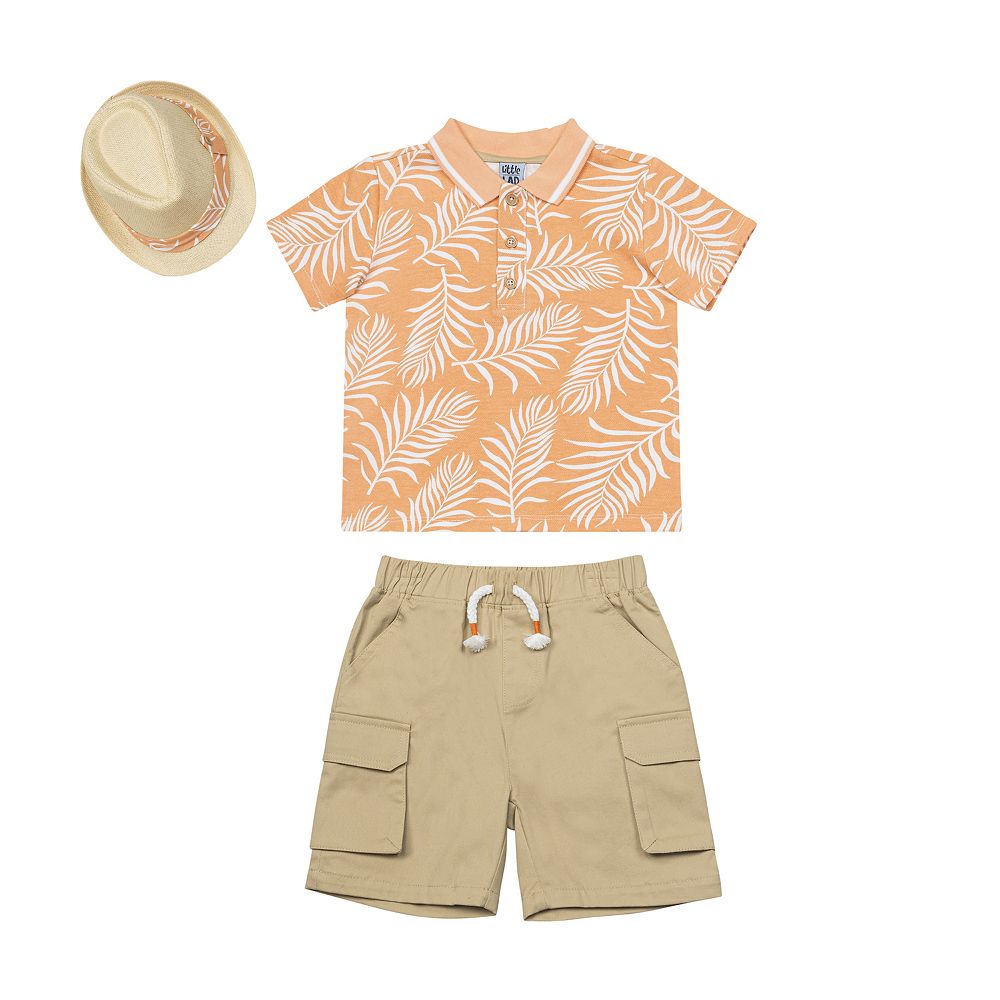 Babyhug Cotton Looper Knit Shorts Palm Tree Print - White main image 1