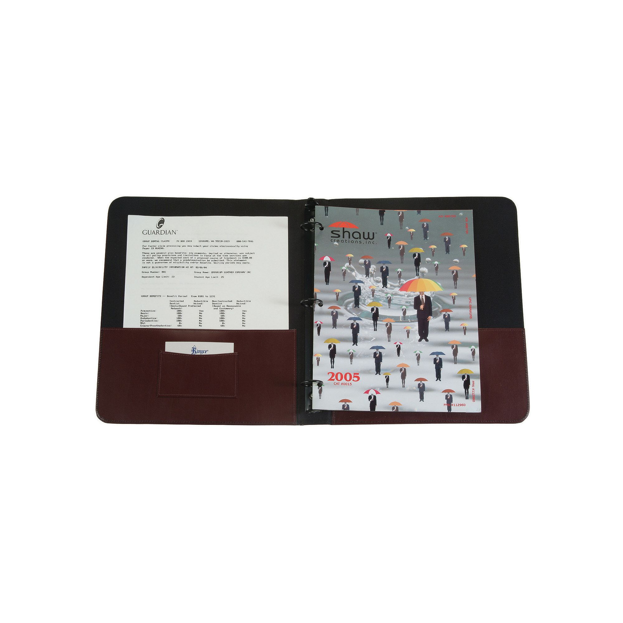 Royce Leather 1-in. Ring Binder, Red